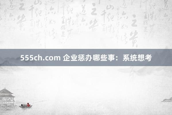 555ch.com 企业惩办哪些事：系统想考